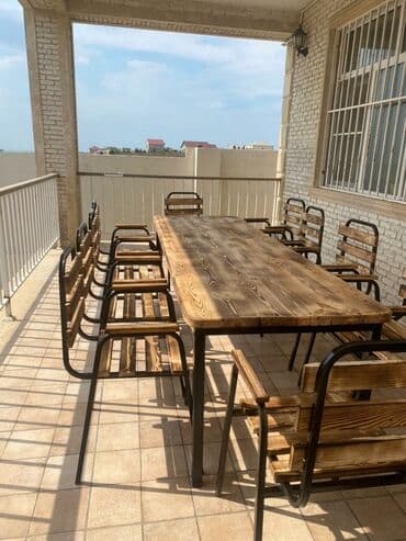 toxunma saplar satisi: Yeni, Kvadrat masa, 10 stul, Açılmayan, Stullar ilə, Taxta, Azərbaycan — 1