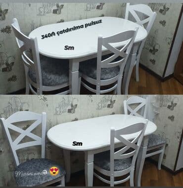 metbext moyka: *Bir gün ərzində çatdırılma olunan* ✔️Kuxna üçün stol stul dəsti✨✨ — 6