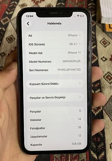 ayfon saat seria 9: IPhone 11, 128 GB, Qara, Face ID — 2