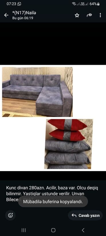 sumqayitda is elanlari: Künc divan — 1