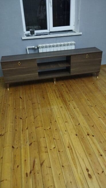 Хозтовары: Новый, Прямой ТВ стенд, С полками, Деревянный, Азербайджан — 6