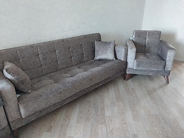 divan olcusu: Qonaq otağı üçün dəst – çevrilən divan və 2 ədəd kreslo - Rəng — 8