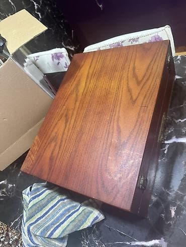 Mətbəx qab-qacaq dəsti – taxta qutuda - Zərif taxta keyslə təqdim