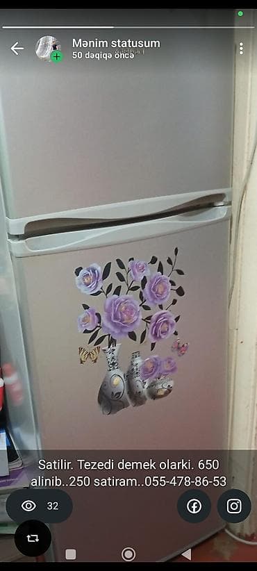 işləmiş soyuducular: İki qapılı soyuducu satilir 650 alinib 250 satiram. unvan Mingecevir — 1