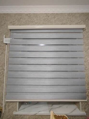 en ucuz perdeler: Zebra tipli jalüz pərdə - Rəng: açıq boz/gümüşü ton - Material: işığı — 1