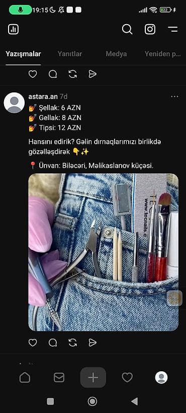 Şəxsi əşyalar: Dırnaqlarınız üçün şellak, gellak və tipsi xidmətləri təklif olunur — 1