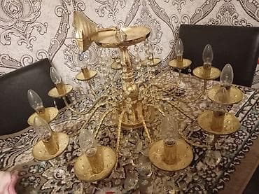Çılçıraq, 10 və daha çox lampa, Şüşə