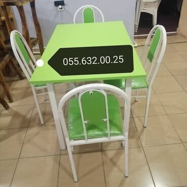 Masa və oturacaq dəstləri: Mətbəx üçün, Yeni, Açılmayan, Kvadrat masa, 4 stul — 28