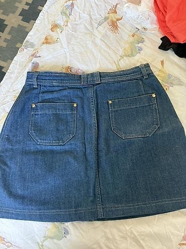 mini ətək: Massimo Dutti cins ətək 2 defe geyinilib ideal veziyyetde - Model — 3