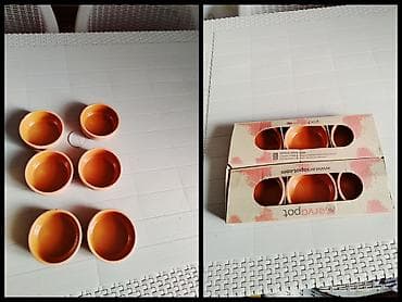 Mətbəx aksesuarları: Kasalar, 6 ədədli dəst, rəng - Narıncı, Keramika, Türkiyə — 1