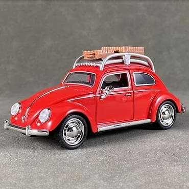 velosiped diskləri: Qırmızı klassik “Beetle” miniatür model avtomobil - Kolleksiya və — 2