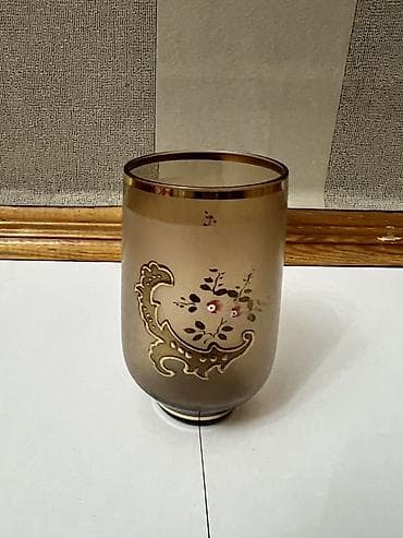 versace servis: Qızılı naxışlı şüşə sürahi və stəkan dəsti Qədimi stəkan və sürahi — 2