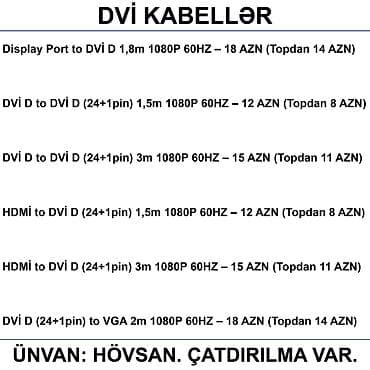 x96 mini android tv box ram rom: HDMİ DVİ VGA Display Port Type-C USB Kabellər 📍Ünvan: Bakı şəh — 6