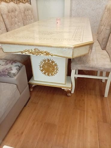 alt stolu: Qonaq otağı üçün, Açılmayan, Dördbucaq masa, 6 stul — 1