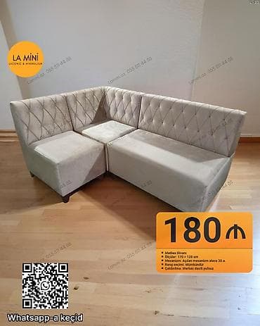 Künc divan, Mətbəx üçün, Parça, Açılan