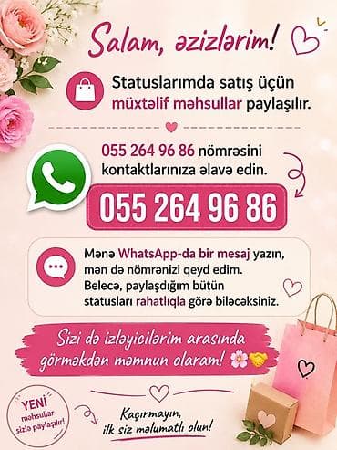 yeni il cekilisleri: Statuslarımda satış üçün müxtəlif məhsullar paylaşılır. Gündəlik — 1