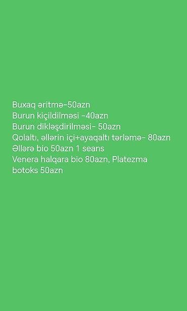 Estetik prosedurlar və kosmetoloji xidmətlər Təklif olunan xidmətlər