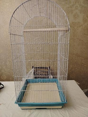 heyvan rezini: Quş qəfəsi – geniş və rahat model - Material: Ağ rəngli metal — 1