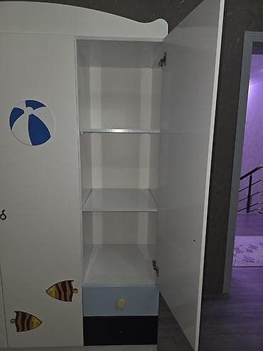 madeyra paltar dolabi: Oğlan və qız üçün, İşlənmiş, 3 qapılı, Açılan, Düz dolab — 3