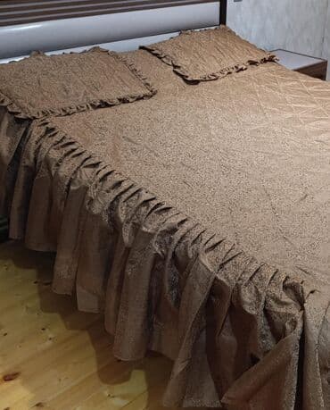 Yataq üçün İşlənmiş rəng - Qəhvəyi Yataq örtüyü