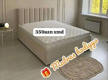 doşəy: Yataq çarpayısı – başlıqla birlikdə - Modern, vertikal panelli yumşaq — 3