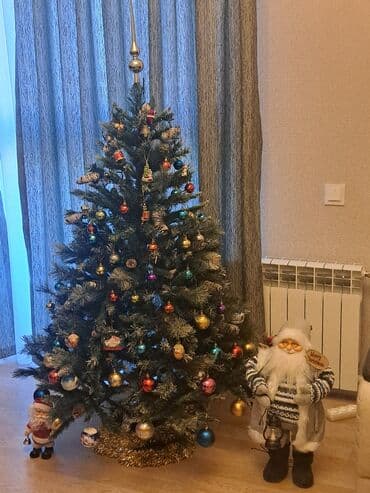 новогодняя елка: Новогодняя елка, очень красивая и пушистая, с натуральными шишками — 2