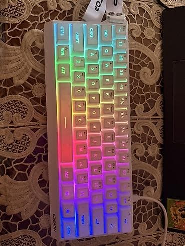 kombi yuyan: EWEDDN 60% mexaniki klaviatura – kompakt ölçülü, ağ korpuslu, USB — 1