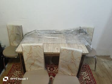 Qab-qacaq və mətbəx ləvazimatları: Mətbəx üçün, Açılmayan, Dördbucaq masa, 6 stul — 4