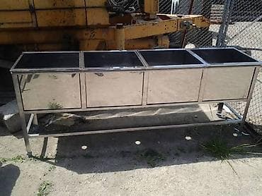 бак из нержавейки: Paslanmayan poladdan sənaye tipli çoxgözlü yuyucu vanna - Material — 2