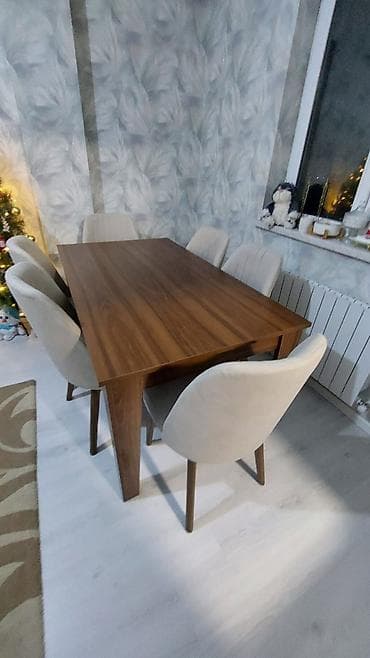 is stolu: Qonaq otağı üçün, Açılmayan, Dördbucaq masa, 6 stul — 1