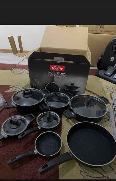 metbex ucun qab qacaq: Schafer desti. Yeni. herbir qazan oz qutusunda. son sekilde yazilib — 2