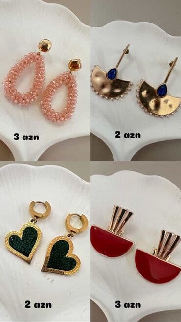 Zərgərlik əşyaları: Qadın sırğaları – müxtəlif modellər - Model 1: Şampan-çəhrayı — 1