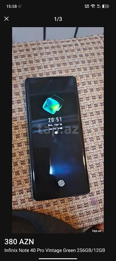 vector robot qiymeti: Infinix Note 40 Pro, 256 GB, rəng - Yaşıl, Simsiz şarj — 2