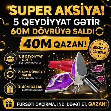 sac fen: SUPER AKSIYA – 5 qeydiyyat gətir, 60M dövriyyə saldırt, 40M qazan! — 1