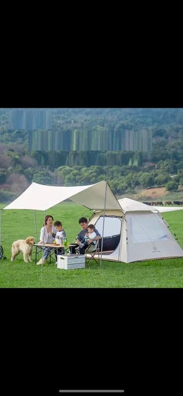 Kamp cadir.4 defe açılıb.ölçüləri 2.5x2.50.Su kecirmir.Ustu iki