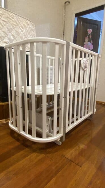 Mərmər effektli PVC panellər: Oğlan və qız üçün, Yumru, Beşik, Dəst ilə, Matras ilə, Yellənmə mexanizmsiz — 1