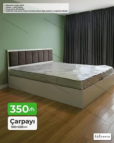 Çarpayı – 160×200 sm - Mexanizm: açılan, bazalı (geniş saxlanma yeri) — 1
