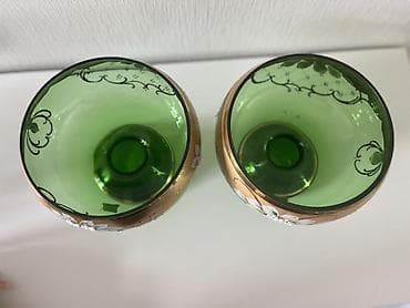 duz qablari: Egermann Çexiya istehsalı dekorativ şüşə qablar (2 ədəd dəst) - — 3