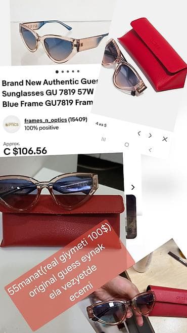 persol eynək: GUESS gün eynəyi - Model: dara kənarlı “cat-eye” forma - Çərçivə — 1