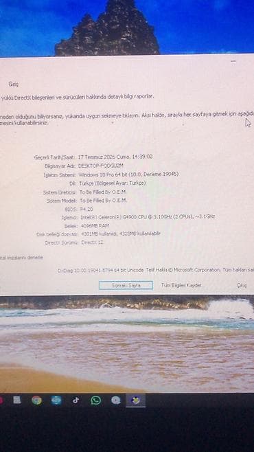 Stolüstü kompüter dəsti. Komplektə sistem bloku, monitor, klaviatura