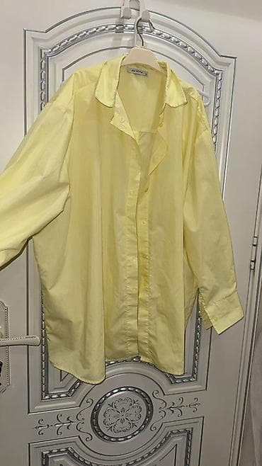 Oversize sarı köynək, yeni, 34 razmer