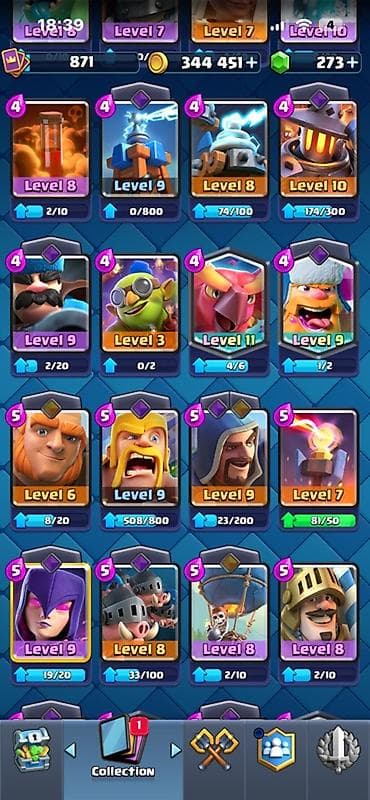 pubg buz 4: Clash Royale hesabı - Kupa: 5238 (rekord 5268) - Qızıl: 344 451 - — 9