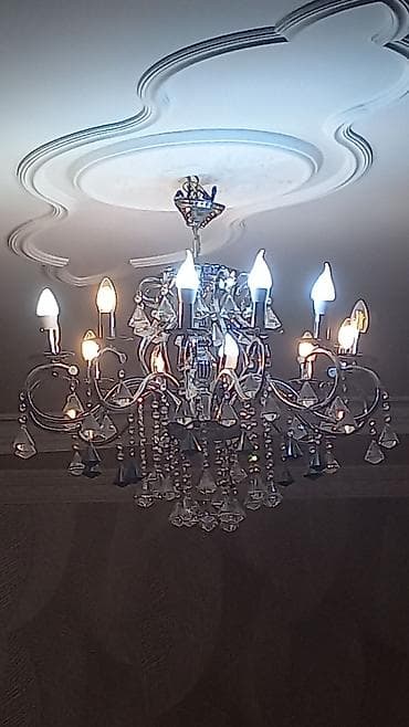 Çılçıraq, 10 və daha çox lampa, Xrustal