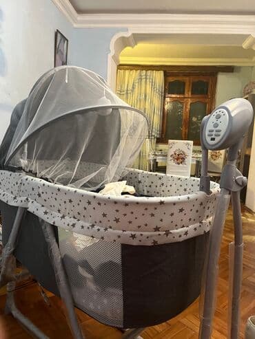 nəni: Elektrikli beşik/ayaqlı körpə beşiyi - Sallaq konstruksiyalı möhkəm — 9