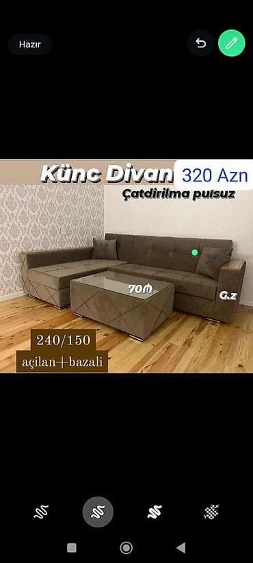 Sifarişlə restoran mebeli: Mini-divan, Qonaq otağı üçün, Parça, Bazalı, Açılan, Kitab — 1