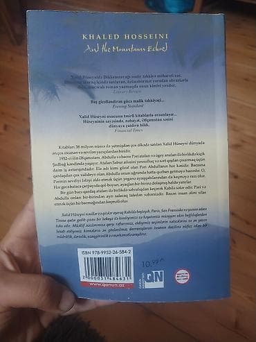 Bədii ədəbiyyat: Məhsul: Kitab – “Və dağlardan səda gəldi” Müəllif: Xalid Hüseyni — 2