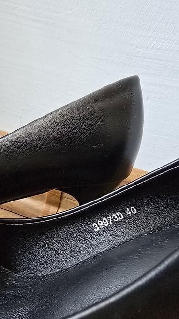 ayaqab: Qadın klassik tufli – qara rəng, dəriyəoxşar material - Model: sivri — 4