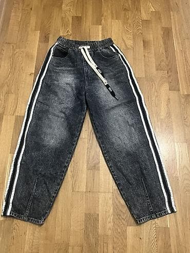 Unisex cins şalvarlar – 2 model 1) İdman üslublu cins: - Rəng: tünd