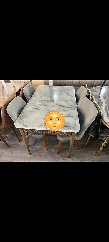 stol stul metbex ucun: Qonaq otağı üçün, Yeni, Açılan, Dördbucaq masa, 4 stul — 1