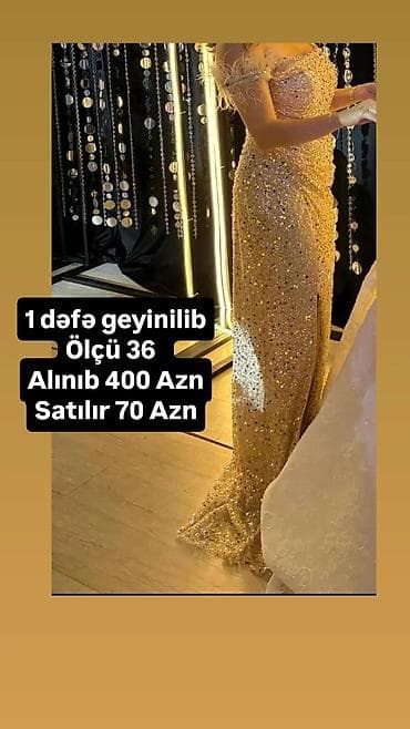Zərif gecə/libas - Rəng: şampan/bej tonlarında - Parıltılı payetlərlə